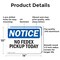 Signmission No Fedex Pickup Today, 14 in W x Rectangle, Aluminum OS-2PACK-NS-A-1014-L-14540 - alternate 2